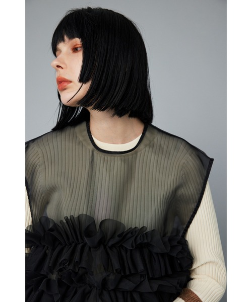HeRIN.CYE ベスト ジレ Many gather attachment vest メニーギャザー