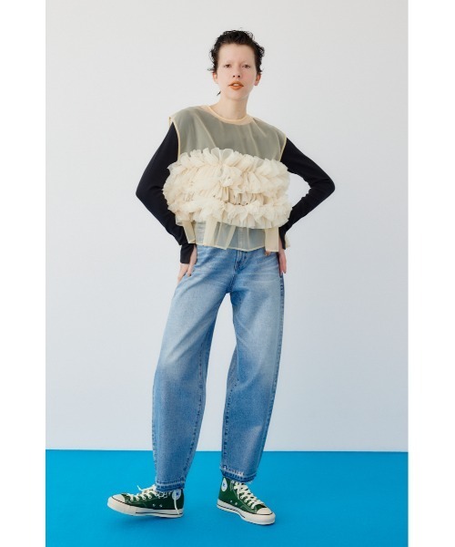 HeRIN.CYE ベスト ジレ Many gather attachment vest メニーギャザー