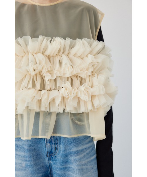 HeRIN.CYE ベスト ジレ Many gather attachment vest メニーギャザー