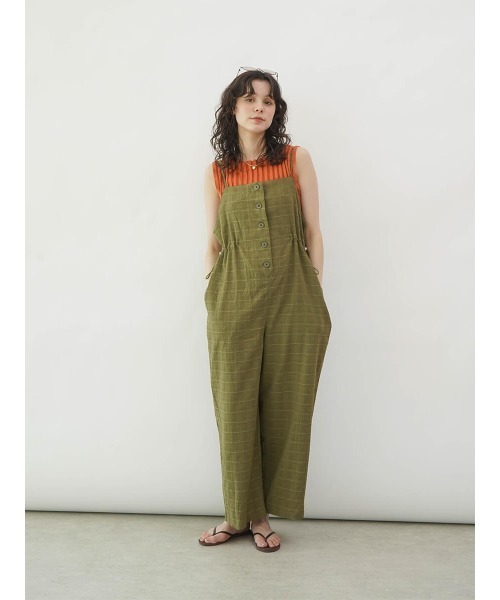 FIKA. サロペット オーバーオール Front button cami salopette