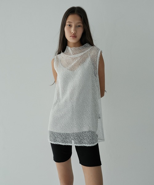 ブラウス シャツ メッシュレースタンクトップス / Mesh Lace Tank TOPS レディース