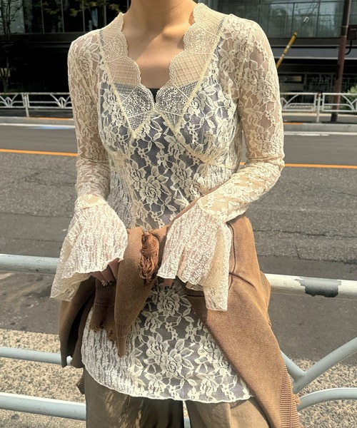 Ameri（アメリ） tシャツ COMBINATION LACE TOP レディース : ZOZOTOWN