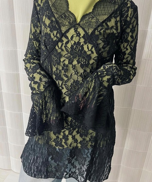 Ameri（アメリ） tシャツ COMBINATION LACE TOP レディース : ZOZOTOWN