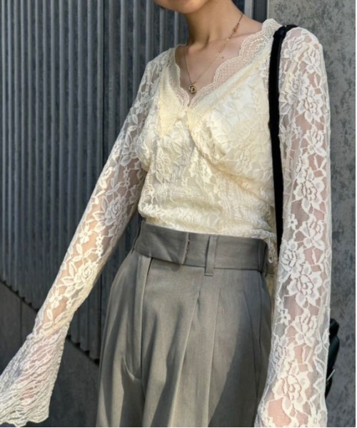 Ameri（アメリ） tシャツ COMBINATION LACE TOP レディース : ZOZOTOWN