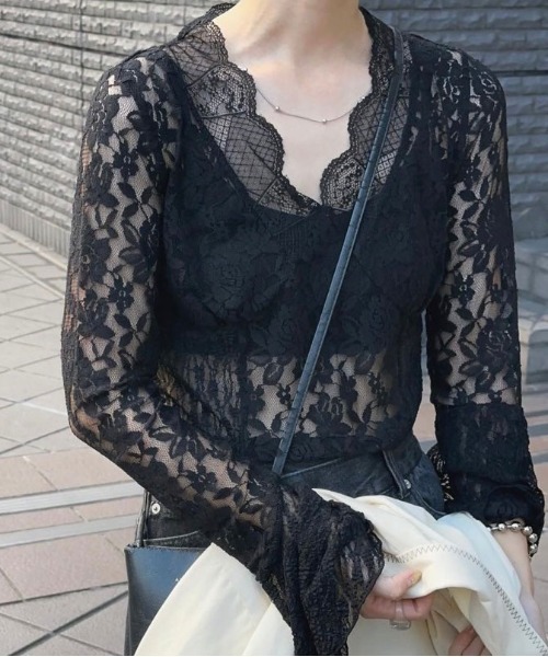Ameri（アメリ） tシャツ COMBINATION LACE TOP レディース : ZOZOTOWN
