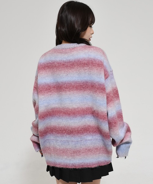 ニット セーター 「OY/オーワイ」 HAIRY GRADATION STRIPE KNIT/ヘアリーグラデーション ストライプニット レディース メ OY ニット セーター 「OY/オーワイ」 HAIRY GRADATION STRIPE