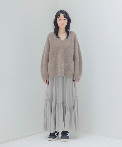 ニット fox cashmere vneck pullover(フォックスカシミヤVネックプル 