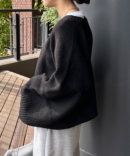 isook yarn ribbon ニットセーター comochisan new original ✔️Slub yarn ribbon design hand knit 10/8