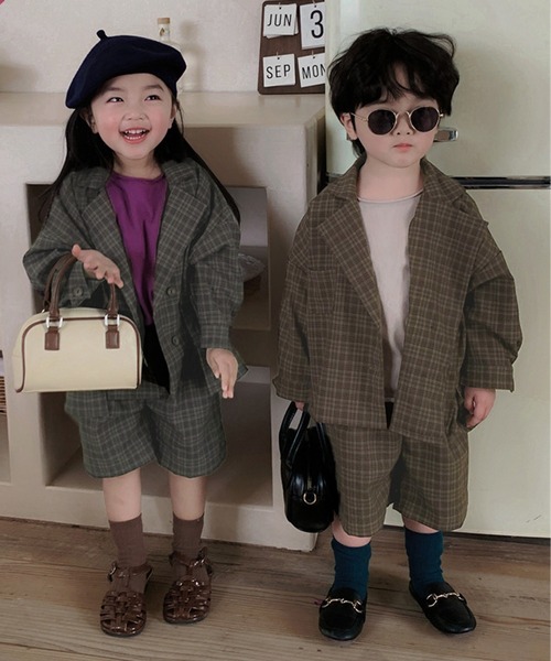 DAY CLOSET セットアップ キッズスーツ 男女兼用トラッドチェック柄