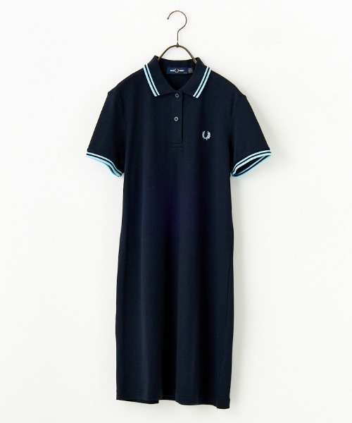フレッドペリーの進化系ポロワンピース／ネイビー セール】Twin Tipped Pique Dress／フレッドペリーポロシャツ