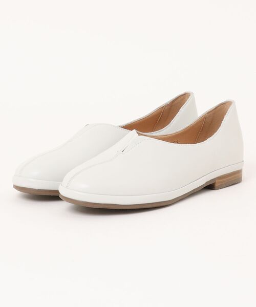 新品　未使用　24センチ EN あしながおじさん　レザースリッポン　白 あしながおじさん スリッポン（レディースシューズ