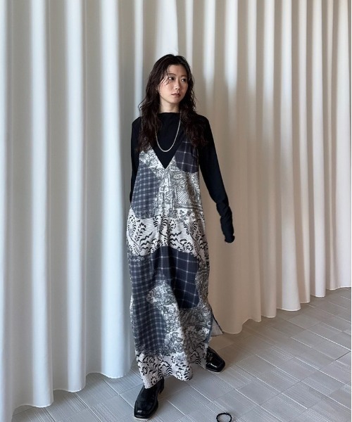 ワンピース Ameri TROMPE L'OEIL SET TOP CAMI DRESS Ameri（アメリ） ワンピース TROMPE L'OEIL SET TOP CAMI DRESS