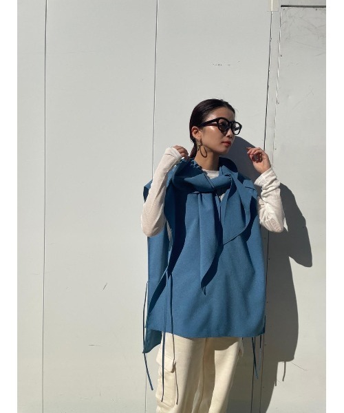 「BLACK BY MOUSSY」 ノースリーブブラウス FREE ブルー レディース BLACK BY MOUSSY 「BLACK MOUSSY」 ノースリーブブラウス FREE