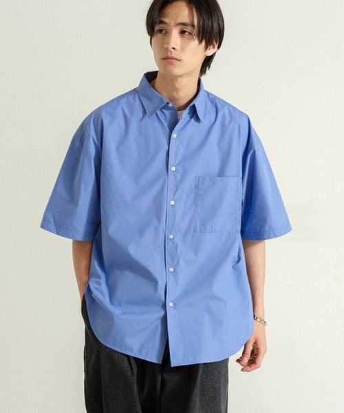 【yamachang】pret-a-porter by soe 半袖シャツ SINSS 「SINSS」 半袖シャツ LARGE サックスブルー メンズ