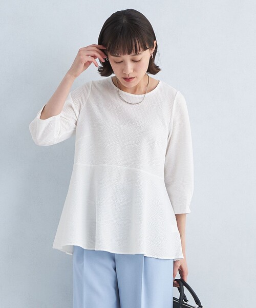 green label relaxing tシャツ サッカー ペプラム プルオーバー