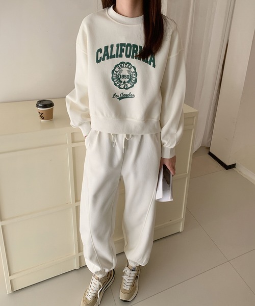 最安値 off-white ラインストーン トレーナー パンツ セットアップ SHEENA セットアップ 「セットアップ」ロゴトレーナー