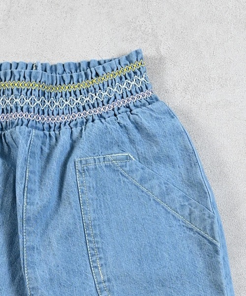 MARKEY'S パンツ デニムスモッキングキュロットパンツ キッズ