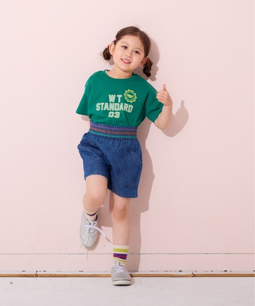MARKEY'S パンツ デニムスモッキングキュロットパンツ キッズ