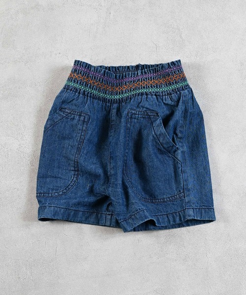 MARKEY'S パンツ デニムスモッキングキュロットパンツ キッズ