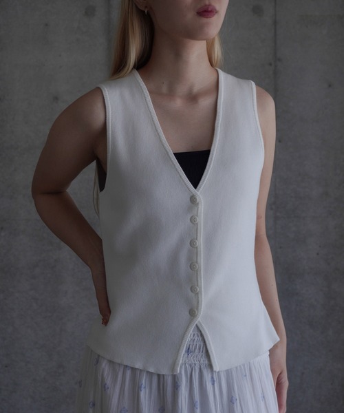 ベスト ジレ Knitted vest レディース