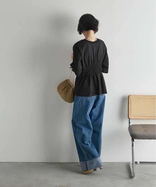 THE Yon tシャツ ウエストタックハーフスリーブTシャツ