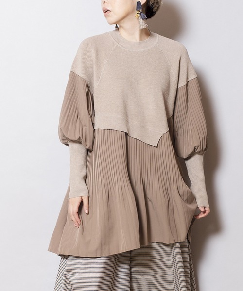 「OSMOSIS」 長袖ニット ONE SIZE ベージュ レディース
