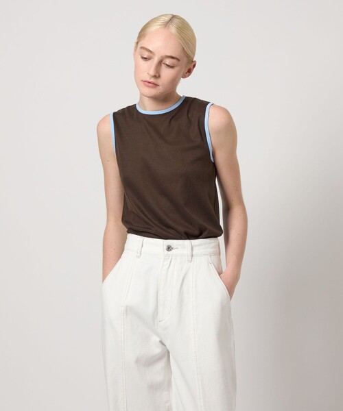 タンクトップ ノースリーブ 「Steven Alan」リンガー タンクトップ レディース