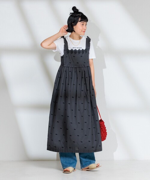 FREAK'S STORE ワンピース インド 配色シフリー刺繍ワンピース
