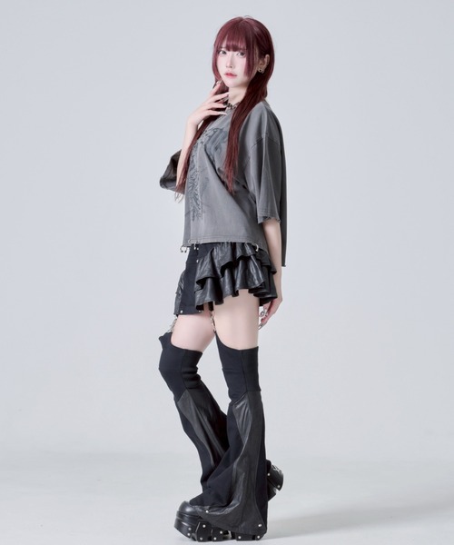 REFLEM tシャツ 「REFLEM/レフレム」スカルプリントクロップドT