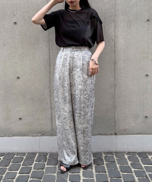 ニット セーター 「＆g'aime」カーブラメ切替ニット　Curved llic Accent Knit レディース &g'aime ニット セーター 「＆g'aime」カーブラメ切替ニット