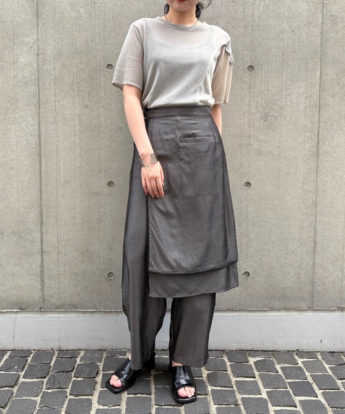 ニット セーター 「＆g'aime」カーブラメ切替ニット　Curved llic Accent Knit レディース &g'aime ニット セーター 「＆g'aime」カーブラメ切替ニット