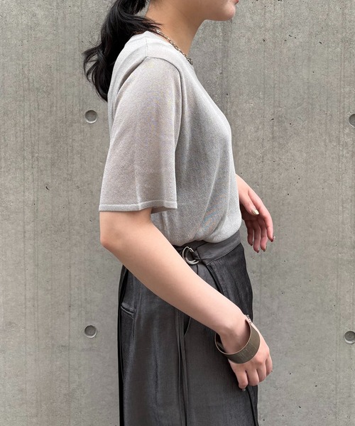 &g'aime ニット セーター 「＆g'aime」カーブラメ切替ニット