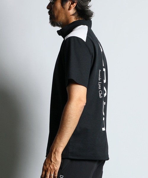 tシャツ 「BLACK LABEL」”A-PACK” STAND HALF ZIP TEE：鹿の子/ドットメッシュ ハーフジップ スタンドTEEの画像