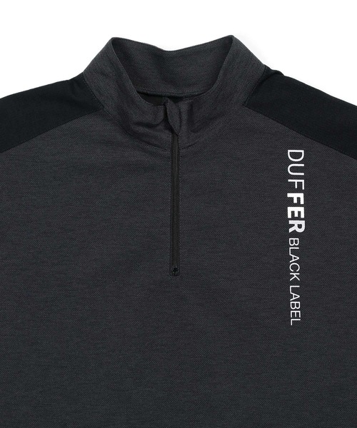 tシャツ 「BLACK LABEL」”A-PACK” STAND HALF ZIP TEE：鹿の子/ドットメッシュ ハーフジップ スタンドTEEの画像