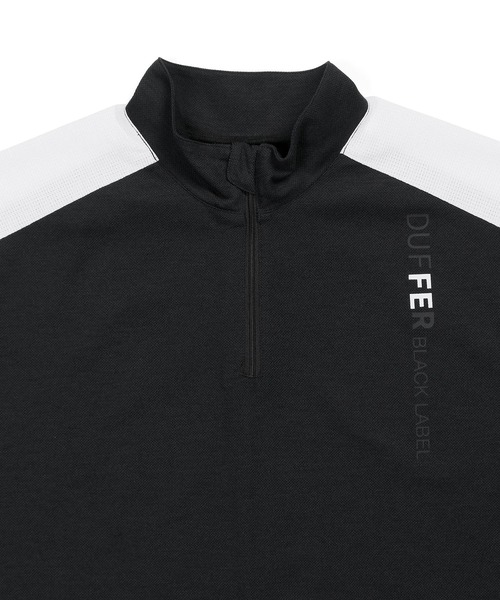 tシャツ 「BLACK LABEL」”A-PACK” STAND HALF ZIP TEE：鹿の子/ドットメッシュ ハーフジップ スタンドTEEの画像