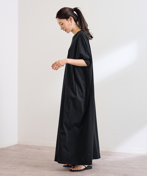 【toteme】半袖 ジャージーマキシドレス 国内発送・関税送料込 FRAMeWORK ワンピース ポケットツキジャージドレス : ZOZOTOWN