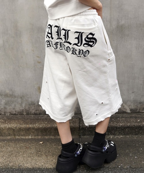 GALFY パンツ GA×GALFY-クロスガリノハーツハーフパンツ メンズ