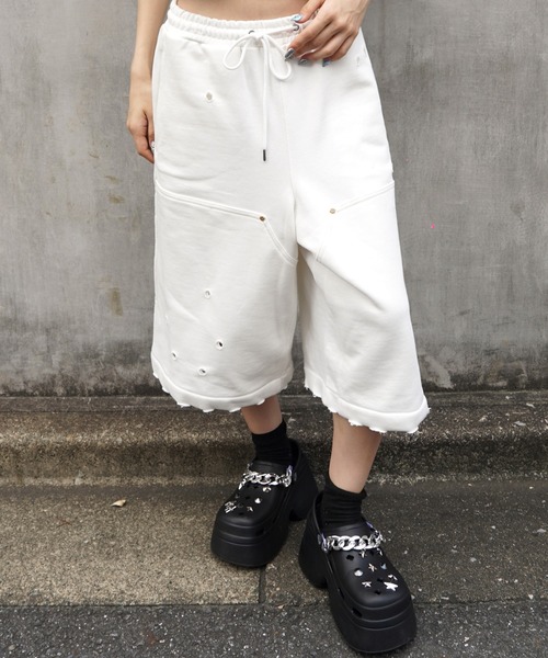 GALFY オーバーハーフパンツ GALFY パンツ GA×GALFY-クロスガリノハーツハーフパンツ メンズ