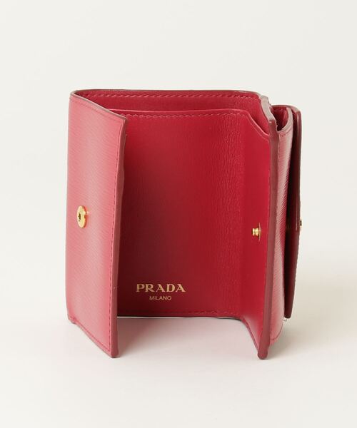 期間限定値下げ PRADA 三つ折財布 ピンク PRADA 「PRADA」 サフィアーノ 三つ折り 財布 - ピンク