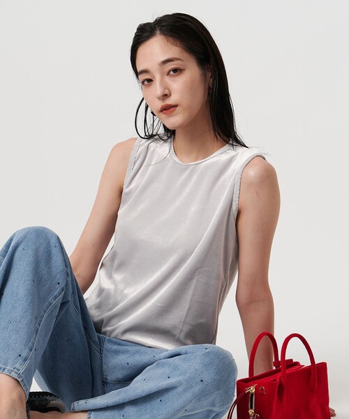 tシャツ ベロアノースリーブトップス レディース ベロアノースリーブトップス（Tシャツ/カットソー）｜LAGUNAMOON