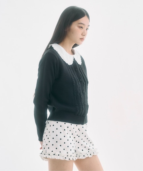 FEKETE（フェケテ） カーディガン knit frill cardigan / ニットフリル