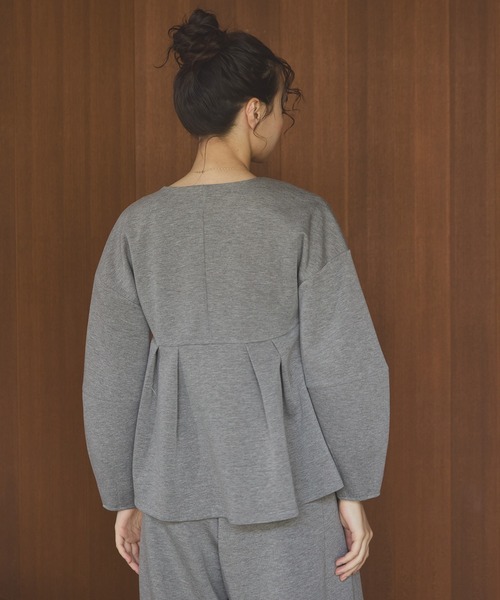 OLUN カーディガン Cocoon peplum cardigan/コクーンペプラム