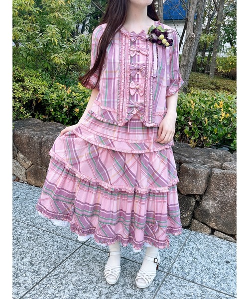 PINK HOUSE オリジナルチェックブラウス PINK HOUSE ブラウス シャツ オリジナルチェックブラウス