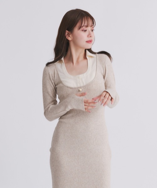 Docking Knit Dressドッキングニットワンピース JOSE MOON ワンピース DOCKING KNIT DRESS/ドッキングニット