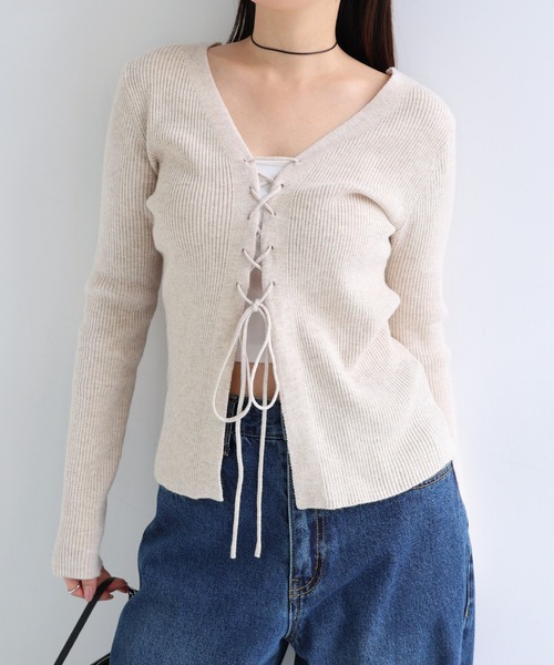 FURFUR 2色切り替えニット セーターレースアップリボン 楽天市場】【即日出荷】(GWセール60%OFF60%OFF) FURFUR ファーファー