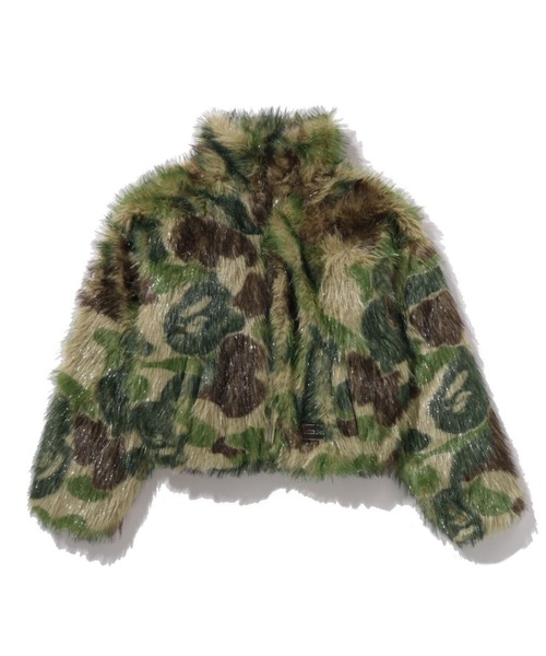 A BATHING APE エイプ ダウンコート カーキ ファー M A BATHING APE エイプ ダウンコート カーキ ファー M