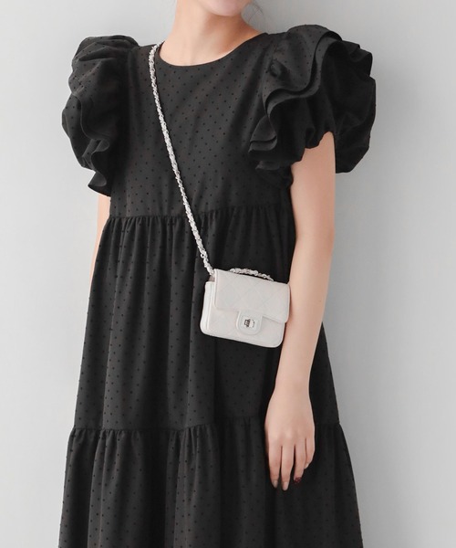 「Fit more」 半袖ワンピース LONG ブラック レディース_画像3