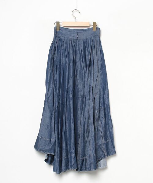 「MADISON BLUE」 TUCK VOLUME SKIRT デニムスカート 1 ブルー レディース_画像2