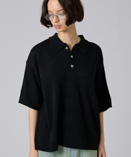 「ONCILY」 半袖ポロシャツ SMALL ネイビー メンズ_画像3