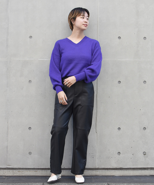 「PICHE ABAHOUSE」 フラットパンプス 35 ブラック レディース_画像2